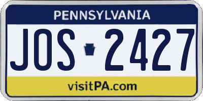 PA license plate JOS2427