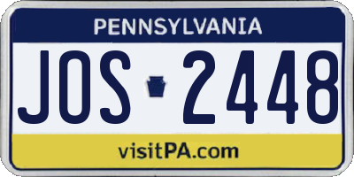 PA license plate JOS2448