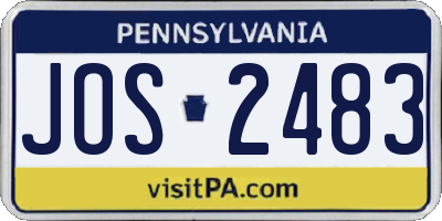 PA license plate JOS2483