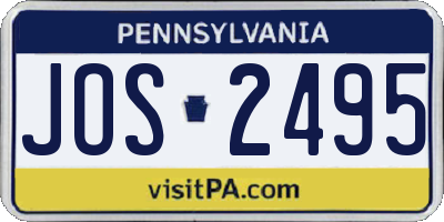 PA license plate JOS2495