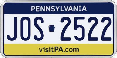 PA license plate JOS2522