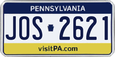 PA license plate JOS2621
