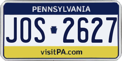 PA license plate JOS2627