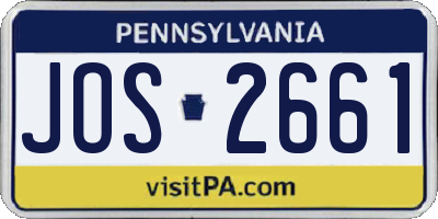 PA license plate JOS2661