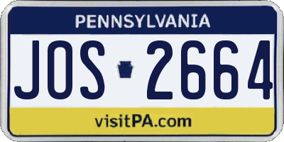 PA license plate JOS2664
