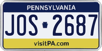 PA license plate JOS2687