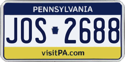 PA license plate JOS2688