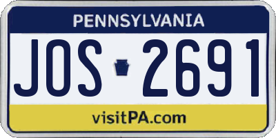 PA license plate JOS2691