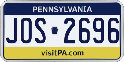 PA license plate JOS2696