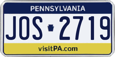 PA license plate JOS2719