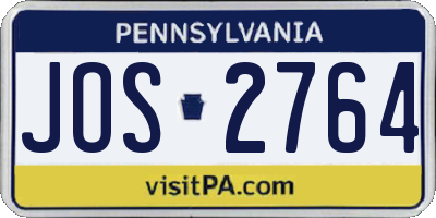 PA license plate JOS2764