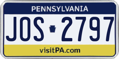 PA license plate JOS2797