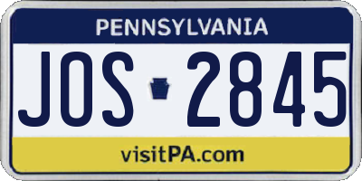 PA license plate JOS2845