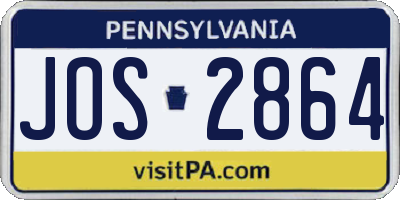 PA license plate JOS2864