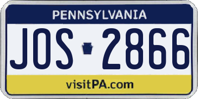 PA license plate JOS2866