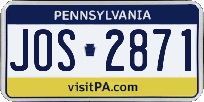 PA license plate JOS2871