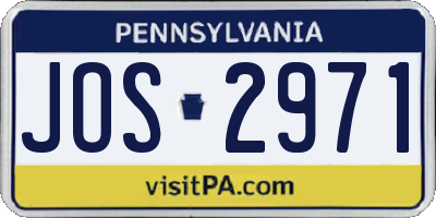 PA license plate JOS2971
