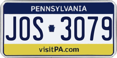PA license plate JOS3079