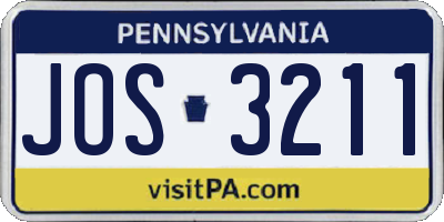 PA license plate JOS3211