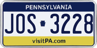 PA license plate JOS3228
