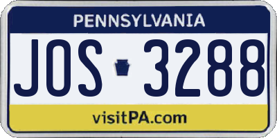 PA license plate JOS3288