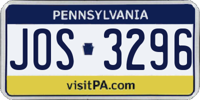 PA license plate JOS3296