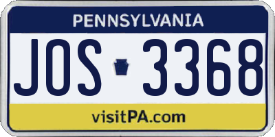PA license plate JOS3368
