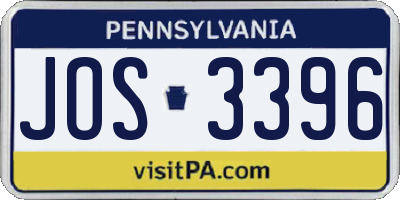 PA license plate JOS3396