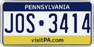 PA license plate JOS3414