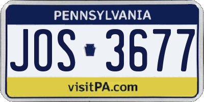 PA license plate JOS3677