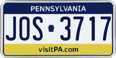 PA license plate JOS3717