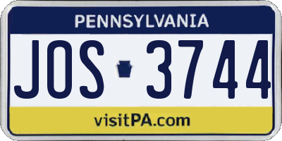 PA license plate JOS3744