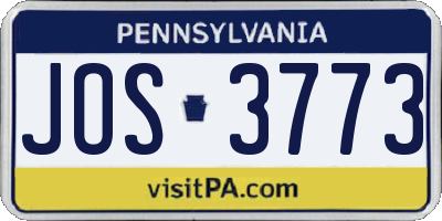 PA license plate JOS3773