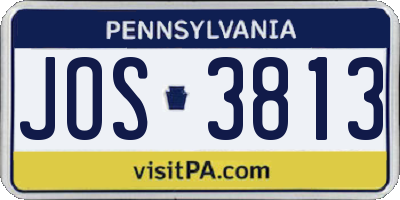 PA license plate JOS3813