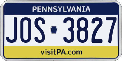 PA license plate JOS3827