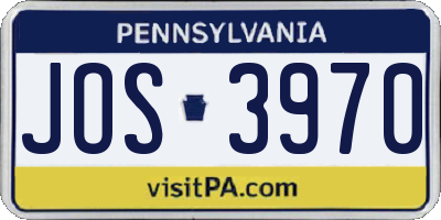 PA license plate JOS3970