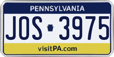 PA license plate JOS3975