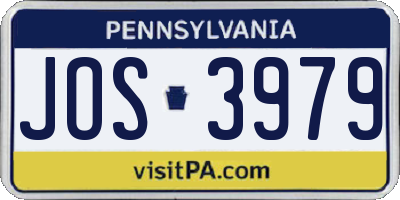 PA license plate JOS3979