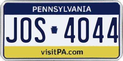 PA license plate JOS4044