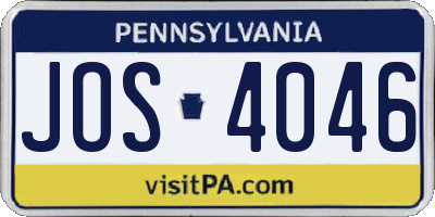 PA license plate JOS4046