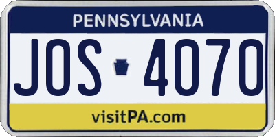 PA license plate JOS4070