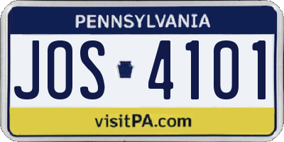 PA license plate JOS4101