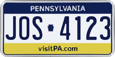 PA license plate JOS4123