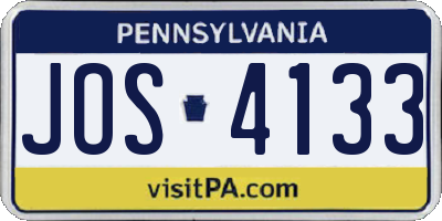 PA license plate JOS4133