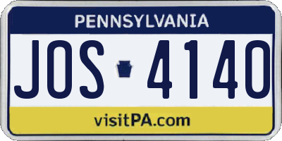 PA license plate JOS4140
