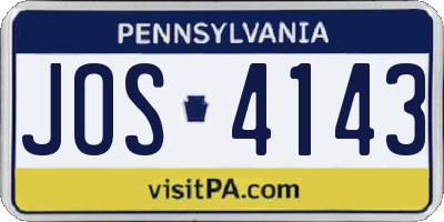 PA license plate JOS4143