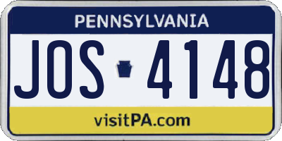 PA license plate JOS4148