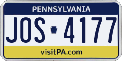 PA license plate JOS4177
