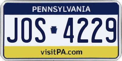 PA license plate JOS4229