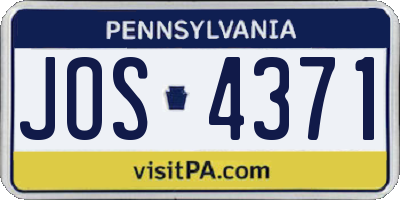 PA license plate JOS4371